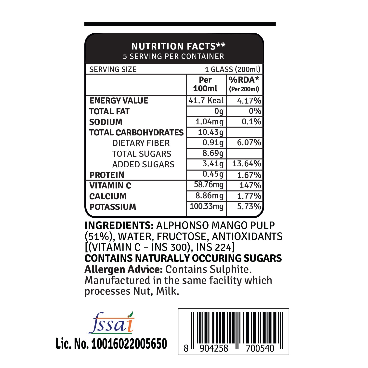 Alphonso Mango 1L